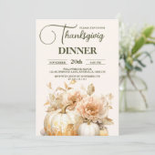 Invitation Citrouille du dîner de Thanksgiving rustique (Debout devant)