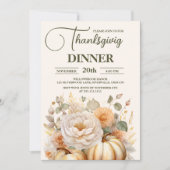 Invitation Citrouille du dîner de Thanksgiving rustique (Devant)