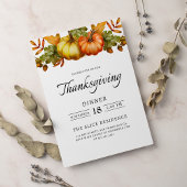 Invitation Citrouille du dîner de Thanksgiving rustique