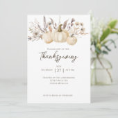 Invitation Citrouille du dîner de Thanksgiving rustique (Debout devant)