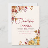Invitation Citrouille du dîner de Thanksgiving rustique (Devant)