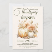 Invitation Citrouille du dîner de Thanksgiving rustique (Devant)
