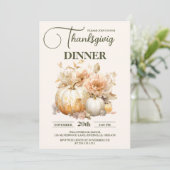 Invitation Citrouille du dîner de Thanksgiving rustique (Debout devant)