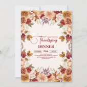 Invitation Citrouille du dîner de Thanksgiving rustique (Devant)