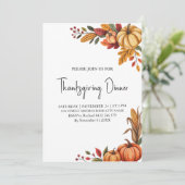 Invitation Citrouille du Dîner Thanksgiving branché (Debout devant)