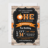 Invitation Citrouille du garçon 1er anniversaire (Devant)