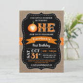 Invitation Citrouille du garçon 1er anniversaire (Debout devant)