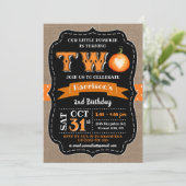 Invitation Citrouille du garçon 2e anniversaire (Debout devant)