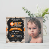 Invitation Citrouille du garçon Halloween 1er anniversaire Ph (Debout devant)