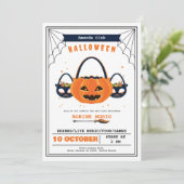 Invitation Citrouille du parti Halloween (Debout devant)