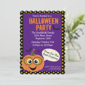 Invitation Citrouille du parti Halloween (Debout devant)