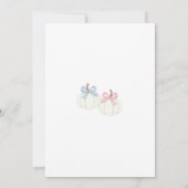 Invitation Citrouille Dusty Pink Blue Ribbon Révélation de ge (Dos)