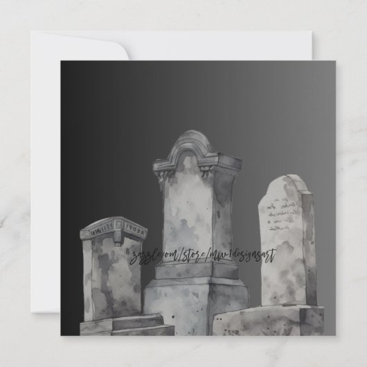 Invitation Citrouille éffrayant avec caisson arrière derrière (Dos)