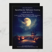 Invitation Citrouille éffrayant Champ Halloween Fête Invitati (Devant / Derrière)