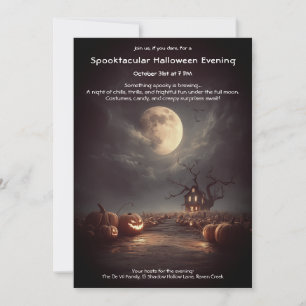 Invitation Citrouille éffrayant Champ Halloween Fête Invitati