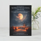 Invitation Citrouille éffrayant Champ Halloween Fête Invitati (Debout devant)