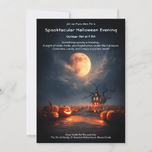 Invitation Citrouille éffrayant Champ Halloween Fête Invitati