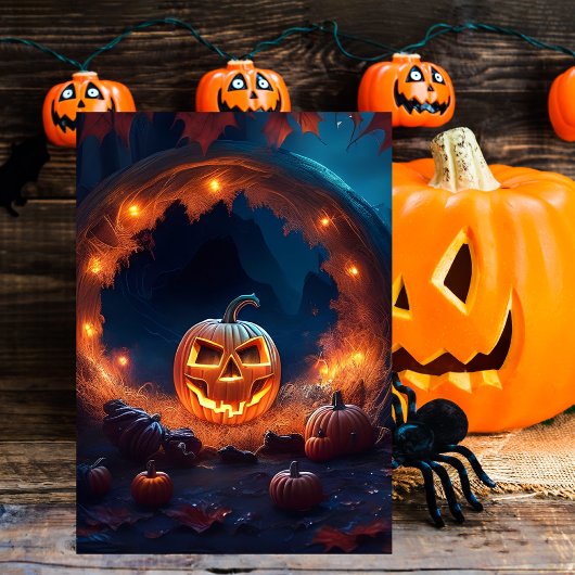 Invitation citrouille éffrayant gothique halloween