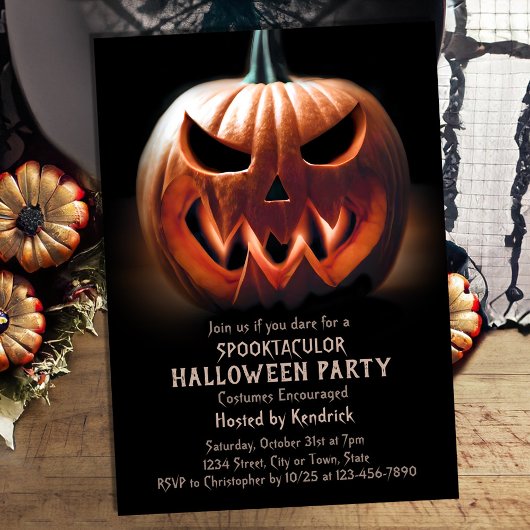 Invitation Citrouille éffrayant Halloween Costume Party