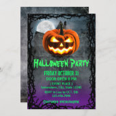 Invitation Citrouille éffrayant Haunted House Halloween Party (Devant / Derrière)