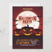 Invitation Citrouille effrayant Jack-o'-lantern Halloween Par (Devant)
