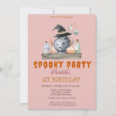 Invitation Citrouille Éffrayante fête rayée Anniversaire (Devant)