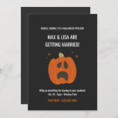 Invitation Citrouille effrayé simple noir mariage halloween (Devant / Derrière)