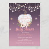 Invitation Citrouille élégant, Floral, Baby shower Mason Jar (Devant)