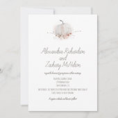Invitation Citrouille Elegant Rustic Fall Mariage d'aquarelle (Devant)