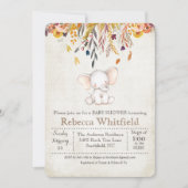 Invitation Citrouille Elephant Fall Baby shower (Devant)