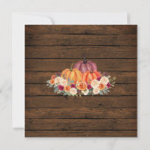 Invitation Citrouille en bois Fête de la récolte d'automne Co (Dos)