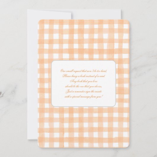Invitation Citrouille En vichy Baby shower fille (Dos)
