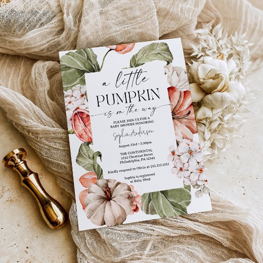 Invitation Citrouille épicé Un Petit Baby shower Citrouille