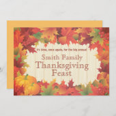 Invitation Citrouille et automne / automne couleurs Thanksgiv (Devant / Derrière)