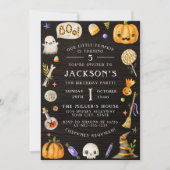 Invitation Citrouille et bois | Photo de fête d'anniversaire (Devant)