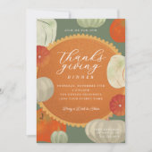 Invitation Citrouille et Citrouille Pie Thanksgiving Dîner (Devant)