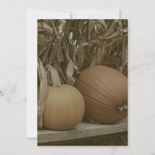 Invitation Citrouille Et Corn Stalks Fête D'Automne (Dos)