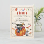Invitation citrouille et corneille Halloween Showe (Debout devant)