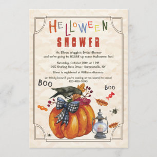 Invitation citrouille et corneille Halloween Showe