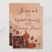 Invitation Citrouille et Feuille d'automne (Devant / Derrière)