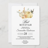 Invitation Citrouille et fleurs à l'aquarelle de style automn (Devant)