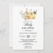 Invitation Citrouille et fleurs à l'aquarelle tendance automn (Devant)