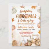 Invitation Citrouille et Footballs Tractor Baby shower garçon (Devant)
