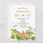 Invitation Citrouille et Squash Bounty Thanksgiving Dîner (Devant)