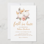 Invitation Citrouille Fall Fête des mariées florale (Devant)