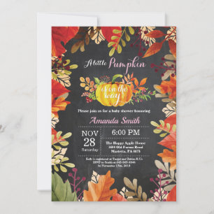 Invitation citrouille Fall Girl Baby shower