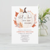 Invitation Citrouille Fall in Love Baby shower d'aquarelle (Debout devant)
