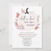 Invitation Citrouille Fall in Love Baby shower d'aquarelle (Devant)