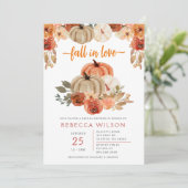 Invitation Citrouille Fall In Love Fête des mariées d'automne (Debout devant)