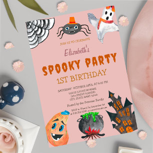 Invitation Citrouille fantôme Halloween Anniversaire